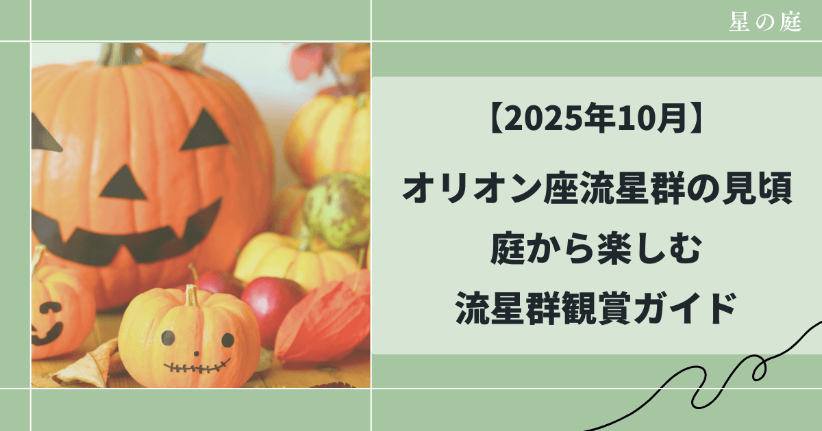 オリオン座流星群10月の見ごろ紹介、庭から鑑賞する方法
