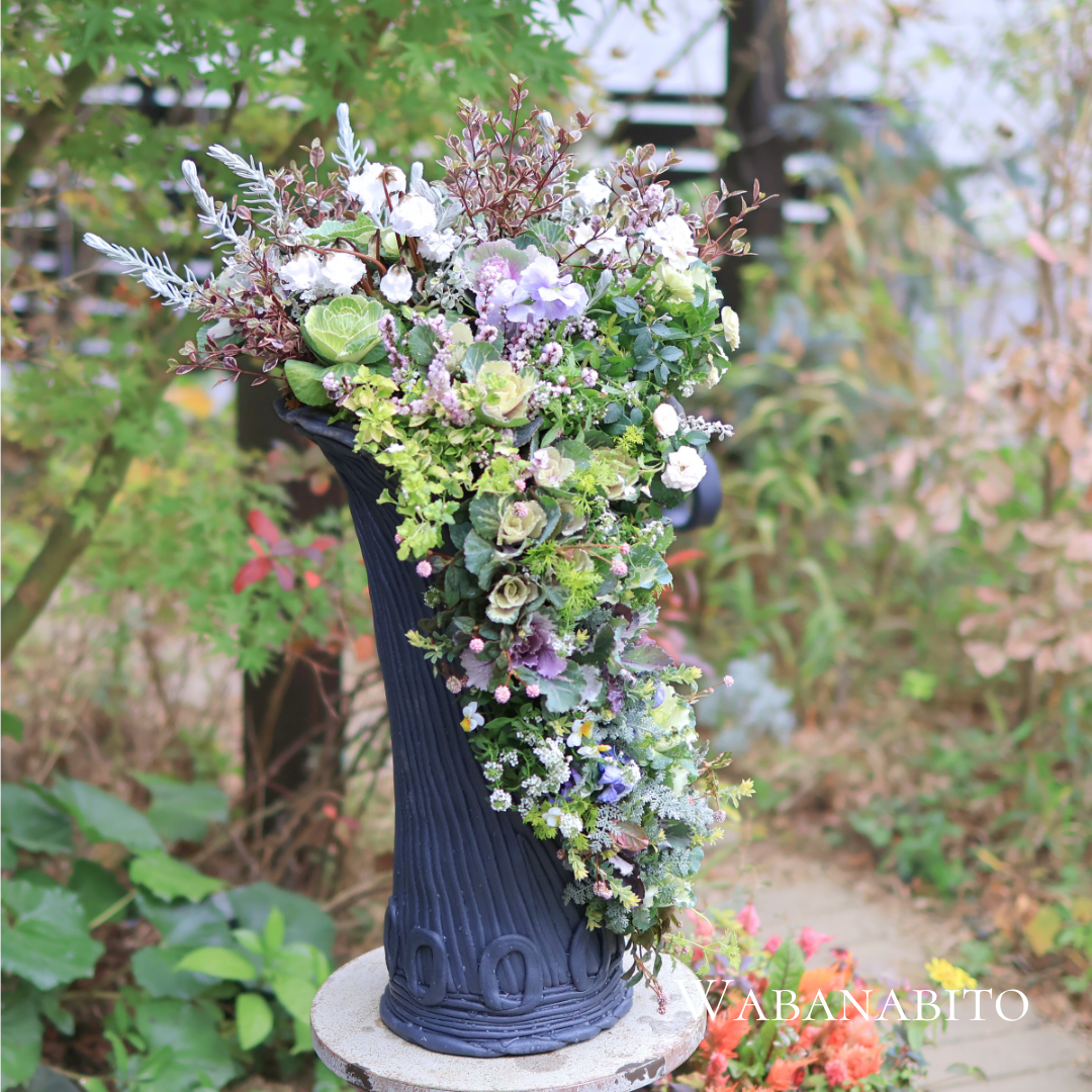 和花人の作った綱木紋を使ったビオラギャザリング
