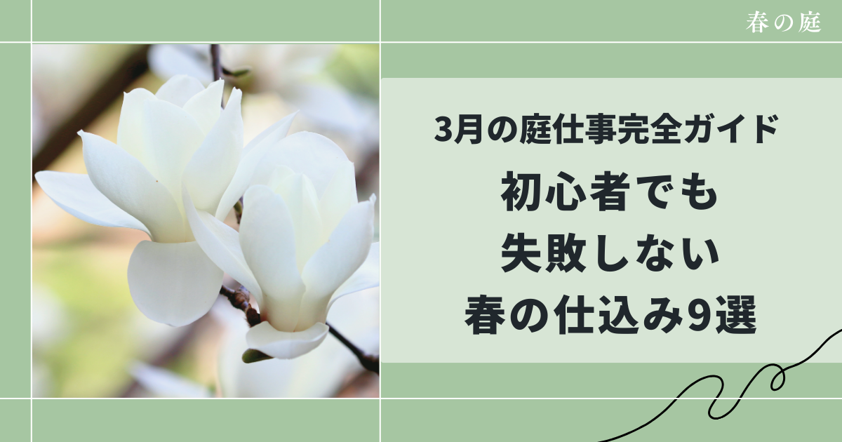 3月の庭仕事完全ガイド 初心者でも失敗しない 春の仕込み9選
