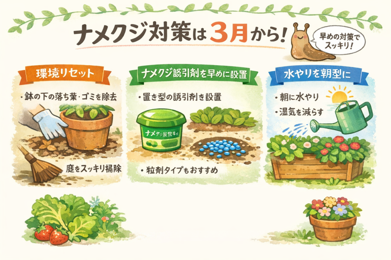 ナメクジ対策の一覧図