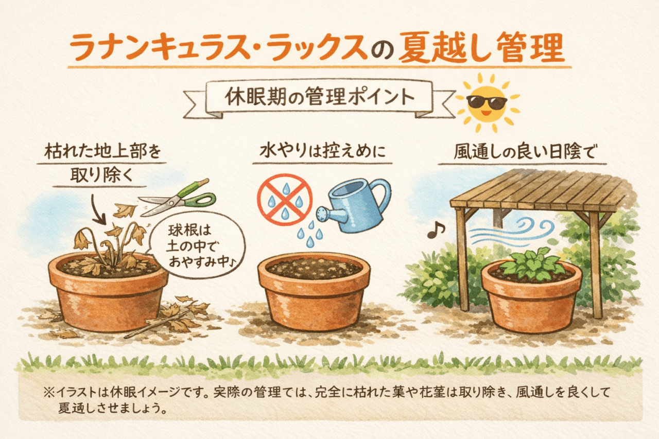 ラナンキュラス・ラックスの夏越しの方法