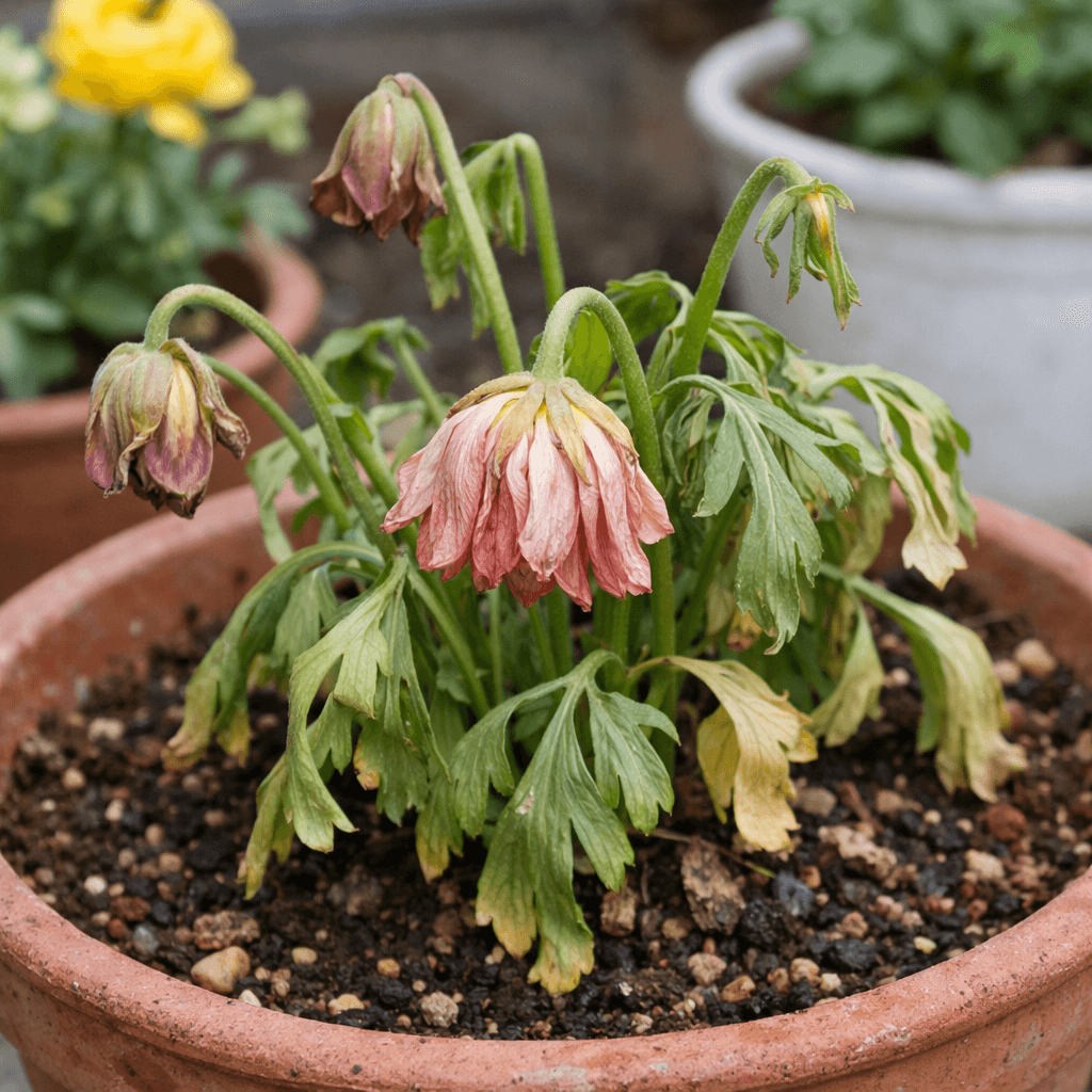 シナシナに元気の無いラナンキュラスラックス