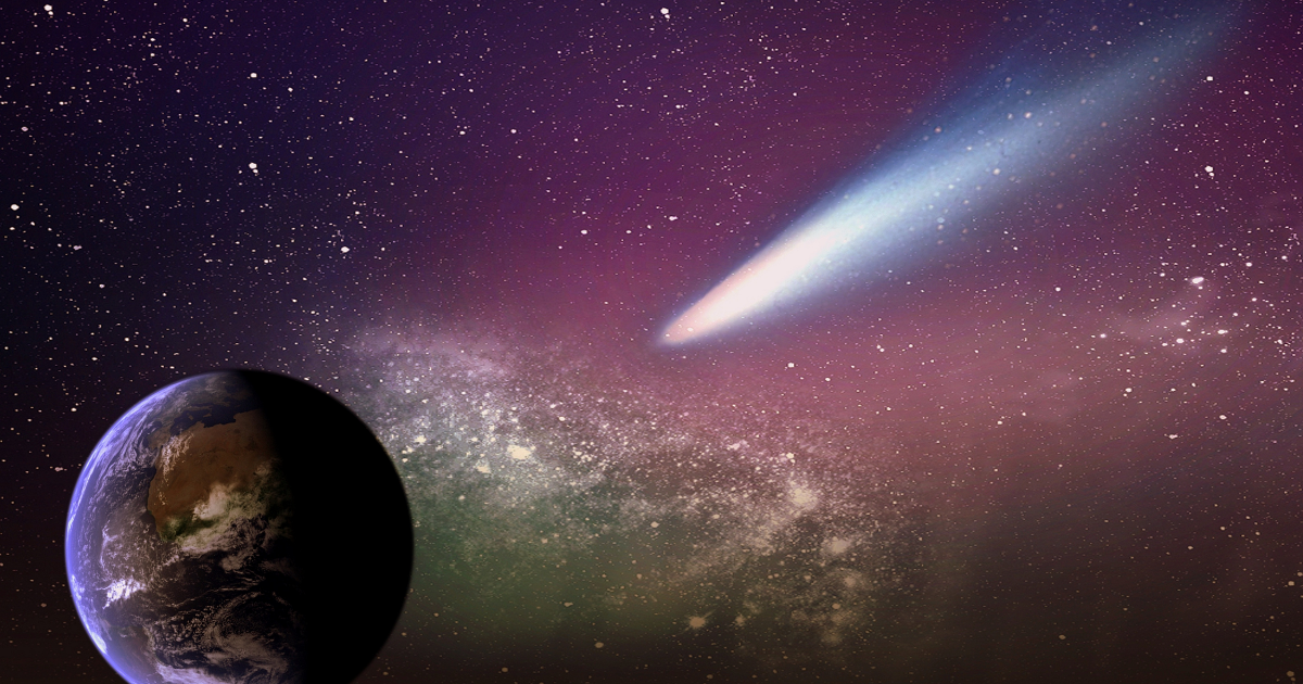 彗星が地球に近づいている写真
