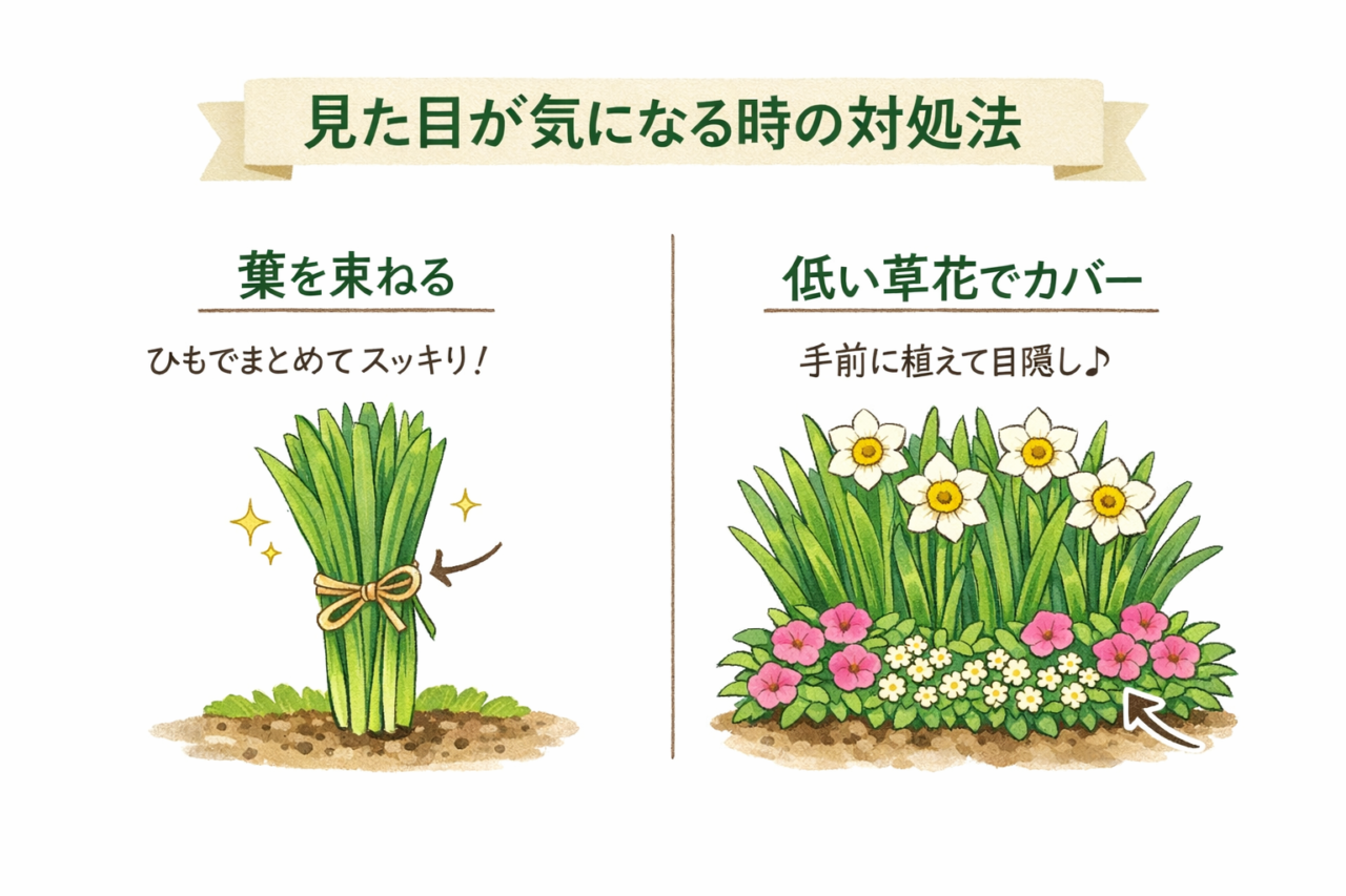 水仙の葉の束ね方